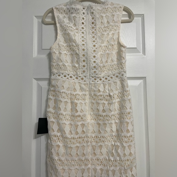 NWT Lulu’s White & Cream Crochet Sleeveless Dress, Size M, Bridal Shower Dress - Picture 8 of 11